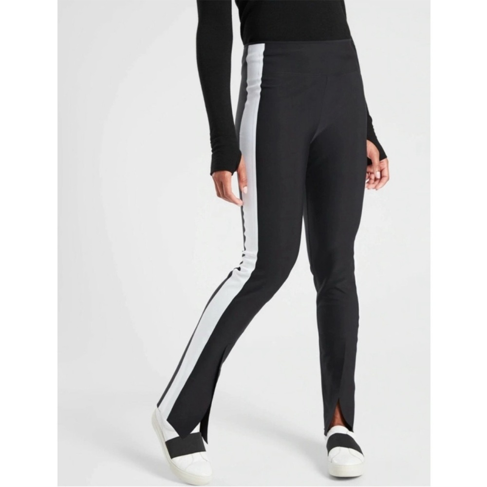 ATHLETA Interstellar Color Block Tight Black White size 2 Abrasion Resistant